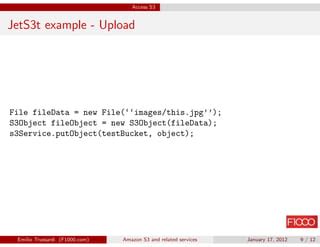 AmazonS3 putObject with InputStream length example.